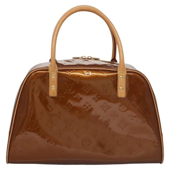 LOUIS VUITTON Monogram Vernis Tompkins Square Hand Bag Bronze M91103 Auth ep7700 - Picture 3 of 16